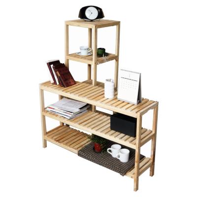 China Indoor Shelf Flower Shelf Scandinavian Style Wooden Home Use Flower Shelf Home Organizer Flower Furniture for sale