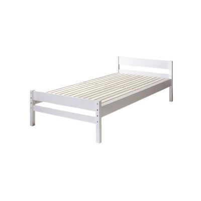 China (Other) Bed Design King Size Wooden Bed Adjustable Solid Pine Wood Bed In White Color for sale