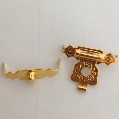 China Fasion Specialized Wholesale Custom Emboss Logo Wooden Brass Cigar Box Lock Clasps for sale