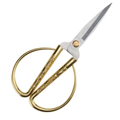 China Cloth /Sewing Shears Golden Scissor Multifunctional Craft Opening Ceremony Scissors Handle Tailor Wedding Household Scissors for sale