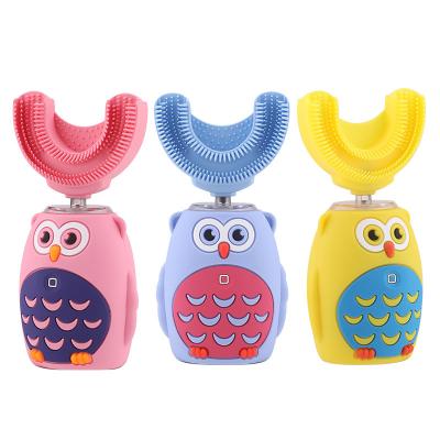 China Sonic Automatic Baby Cleaning Battery Operated Rechargeable U-shaped Toothbrush Smart Children's Electric Toothbrush for sale