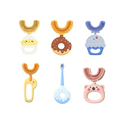 China Cartoon Style Toothbrushes Kids Home Toothbrush Children U Shape Toothbrush for sale