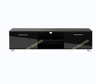 China Black 2 Door Gloss Matte Living Room Cabinet Media Unit 140 x 40 x 35 cm (The Other) Adjustable Modern TV Stand Furniture for sale