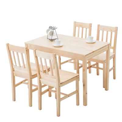 China (Other) Mecor Adjustable Dining Table and Chairs Set 4 White Classic Solid Pine Honey Kitchen Dining Room Furniture for sale