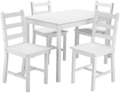 China Cheap Diner Set Pine Wood Table Kitchen Funiture Compact Home (White) Factory Direct Sales for sale