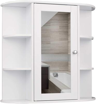 China Cheap Wall Mounted Bathroom Mirror Cabinets Storage Shelves White Furniture Factory Direct Sales for sale