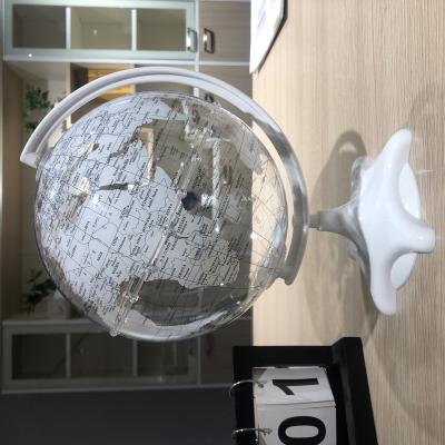 China Wholesale Clear Luminous Printing Unique Elegant Rotate Crystal Plexiglass Globe With White Plastic Base for sale