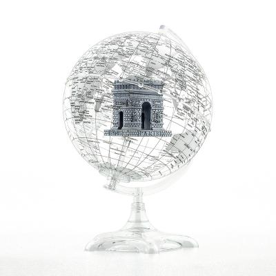 China Fashion Clear Crystal Planet and Coexistence World Map Artistic Earth Rotating Globe with Non-slip Base for sale