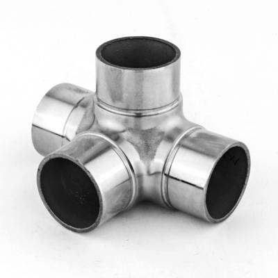 China Modern High Quality 4 Way Stainless Steel Railing Connector Balustrade Fittings For Fence for sale