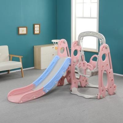 China Big Size Baby Slide Amusement Playground Combination Home Plastic Baby Slide With Swing And Basketball In China Other Toys for sale