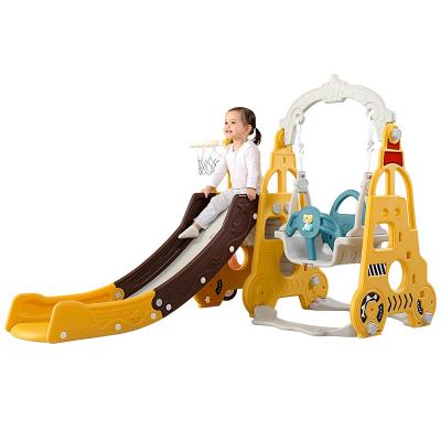 China New Kids Indoor Play Indoor Kids Slide Simple Design Baby Slide Plastic Kids Slide With Swing for sale