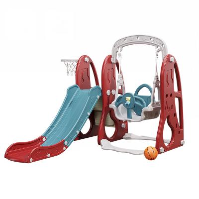 China UV Resistance HDPE Guaranteed Quality Suitable Price Baby Indoor 3 In 1 Plastic Slide With Swing Set for sale