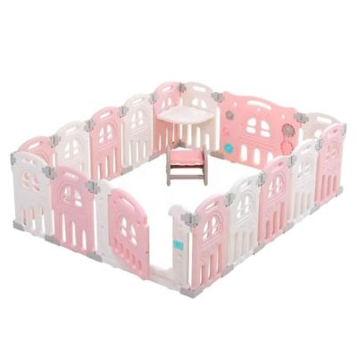 China Traditional Provide Customized White Foldable Baby Playpen Activity Center Folding Plastic Playard Fence for sale