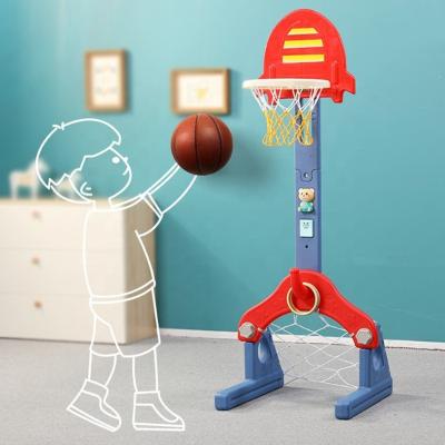 China PE Size Adjustable High Quality Plastic Toy Kid Basketball Hoop And Indoor Stand for sale