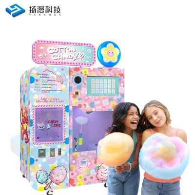 China Cartoon Rainbow Color Commercial Cash Vending Machine Robot Cotton Candy Supply Machine With Super Touch Advitisement Screen for sale