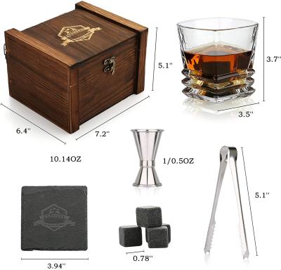 China Hot Selling Minimalist Amazon Whiskey Stone And Whiskey Glass Gift Boxed Set for sale