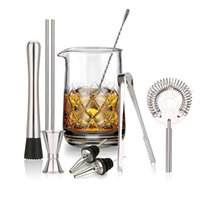 China Wholesale Price 10pcs Modern Glass Bar Tool Kit Small Gauge 304 Bar Tool Kit Boston Shaker Cocktail Shaker Set Feature Viable for sale