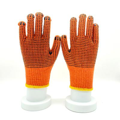 China Anti-Slip Custom Bright Color PVC Dotted Knitted Gloves Work Cotton Gloves With Grip Dots for sale