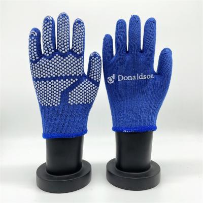 China Anti-Slip Custom Design String Widely Used Industrial Knitted Single Side Yarn Cotton Gloves for sale