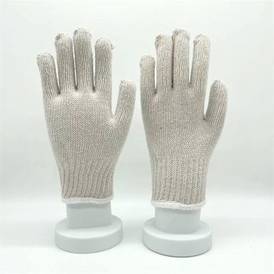 China Anti Slip Design Popular Warehouse Gardening Cutting Anti Knit Construction Cotton Gloves for sale