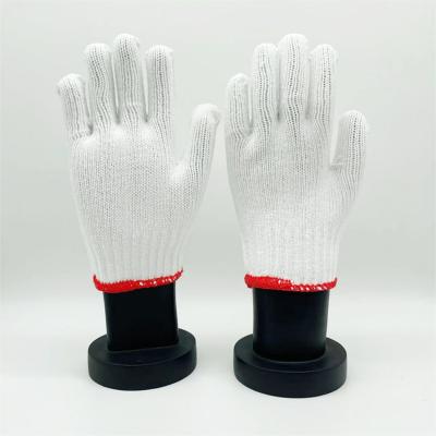 China New Arrival Cheap White Knitted Cotton Safety Gloves Anti-Slip For Working for sale