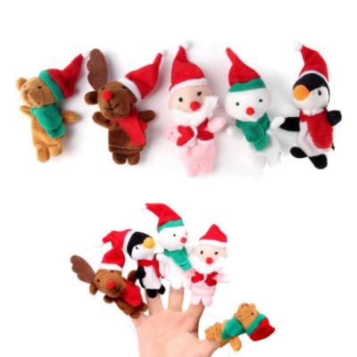 China Colorful Plush Finger Puppets , Christmas Finger Puppets Santa Claus Reindeer Puppets Play for sale