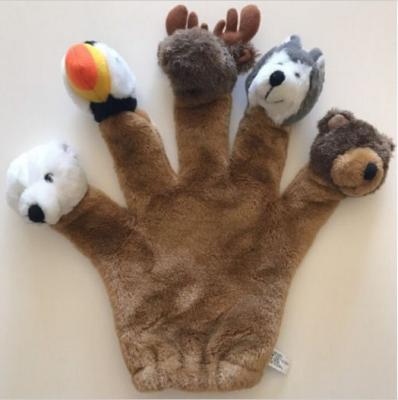 China Zoo Animal Finger Puppets , Stuffed Animal Hand Puppets For Toddlers Educational for sale