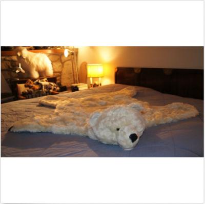 China King Size Plush Skin Fake Bear Skin Rug White 52 Inch Large Photography Prop for sale