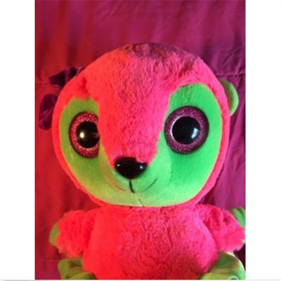 China ROSA verde de neón observado grande de la felpa del lémur de las muñecas el 15cm del peluche lindo de la felpa en venta