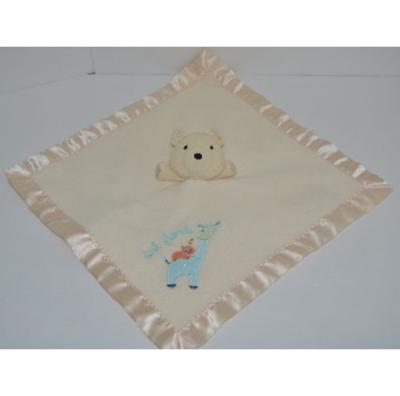 China Ultra Soft Colored Kids Plush Dolls Yellow Baby Bear Security Blanket for sale