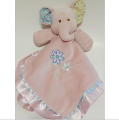 China MARY MEYER Pink Blue Elephant Lovey Security Blanket With Floral Flowers for sale