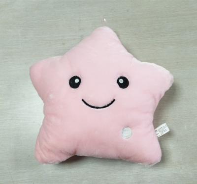 China Pink Plush Toy LED Light Star Shaped Doll Plush Pillow for sale