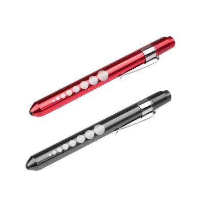 China Emergency Logo Printing Aluminum Alloy Medical Pen Flashlight, Portable Small LED Medical Light with Pocket Clip for sale