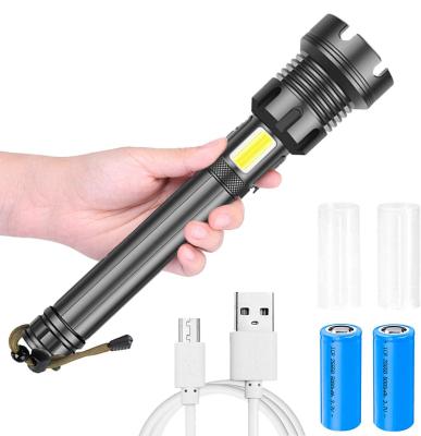 China Camping.Outdoor OEM 7 Modes Super Bright COB LED Led Rechargeable 10000 Lumen Flashlight Torch With Power Bank for sale