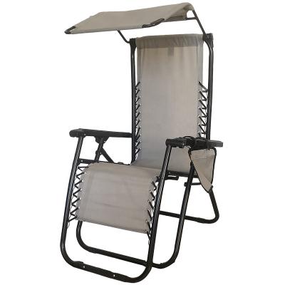 China Customized Foldable Beach Chair Weightless Folding Outdoor Camping Chair With Canopy Shade for sale