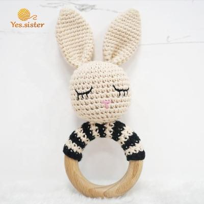 China Soft Toy Hot Sale Newborn Montessori Baby Teether Ratchets Soft Wooden Toys Baby Teether for sale