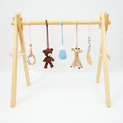 China Crochet Animal Toy Wooden Baby Play Gym Educational Frame for sale