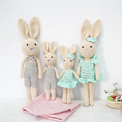 China Plush Cotton Crochet Toy Amigurumi Knitted Crochet Stuffed Bunny Baby Toys Stuffed Animal for sale