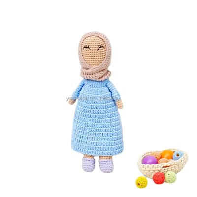 China Plush Muslin Plush Dolls Crochet Amigurumi Stuffed Cotton Hijab Handmade Doll for sale