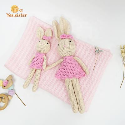 China Plush Customized Handmade Crochet Color Plush Bunny Amigurumi Crochet Doll for sale