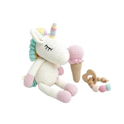 China Plush Amigurumi Baby Stuffed Toys Factory Cotton Crochet Unicorn Toy Educational Doll for sale