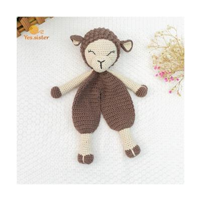 China Handmade Toy Hand Crochet Animal Natural Amigurumi Sheep Soft Toy Baby Plush Sleep Lovely for sale