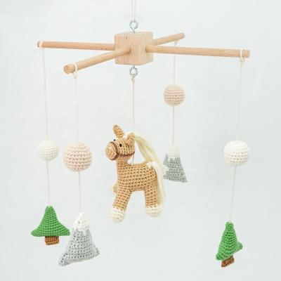 China Soft Crochet Animales Montessori Holz Spielzeug Learning Toys Nursery Baby Crib Mobile for sale