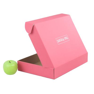 China Recycled Recyclable Collapsible Pink Corrugated Paper Jewelry Gift Box Packaging Custom Folding Paper Box for sale