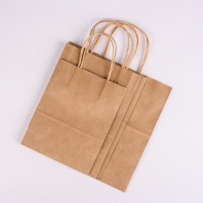 China Stain Kraft Paper Materials Customized Recycled Sack Bag Takeaway Handbag Printing Logo Baking Supply Packaging Bag for sale