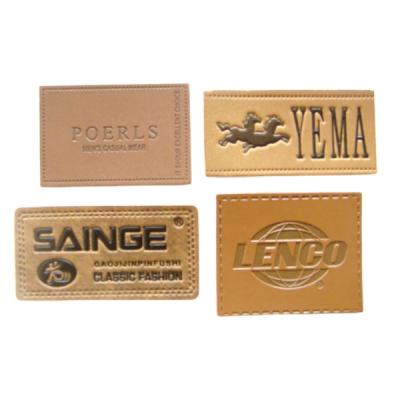 China Viable real leather label for clothing/jeans patch leather labels/custom leather label for sale