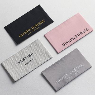 China Sustainable Customized Damask Woven Garment Fabric Cloth Labels for sale