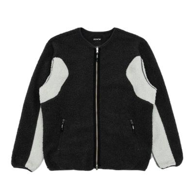 China DiZNEW 2021 Wholesale Custom Plain Black Reversible Lined Men Sherpa Jacket for sale