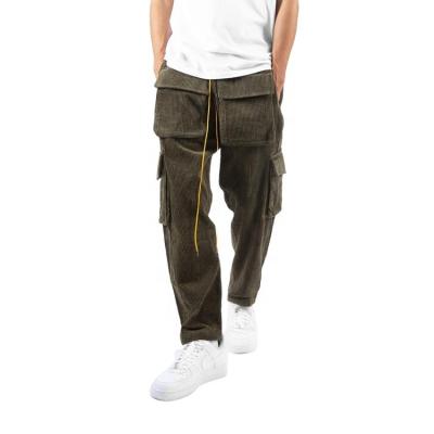 China DiZNEW Sustainable Custom Fashionable Loose Straight Leg Mens Cotton Corduroy Wide Leg Pants for sale