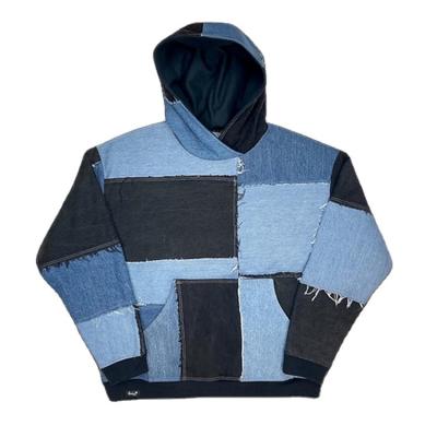 China DiZNEW Jeans Waterproof Oversized Heavyweight Patchwork Hoodie Loose Hooded Hoodies for sale